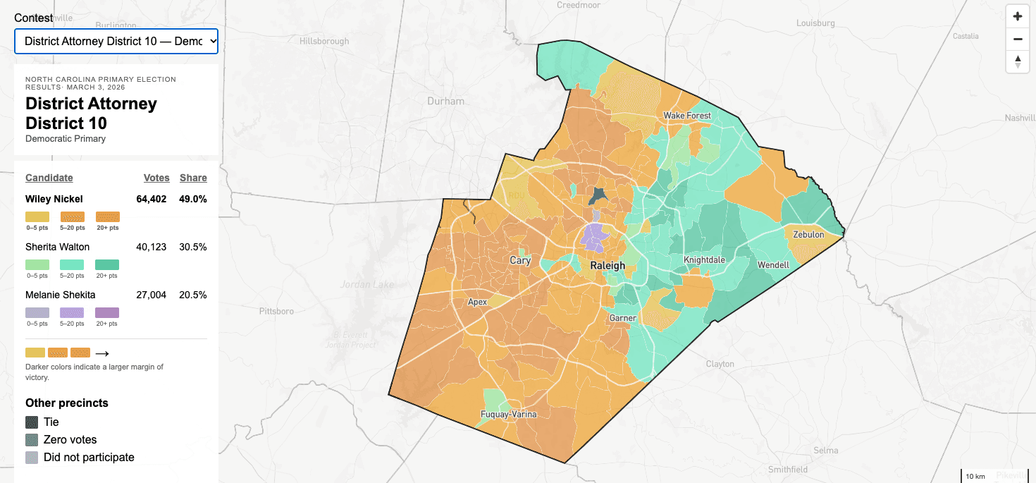 North Carolina Election Results Map